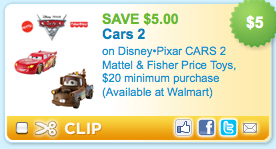 Cars 2 toy coupon