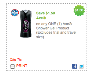 Axe Shower Gel coupon