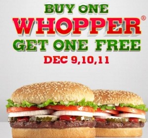 Burger Kind Whopper Offer