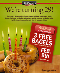 Brueggers national bagel day