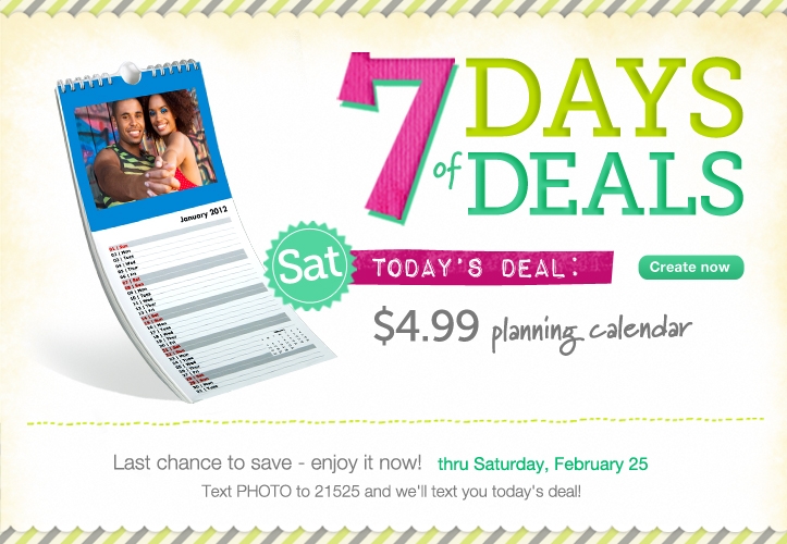 Walgreens 7 Days of Photo Deals Saturday Planning Calendars How to